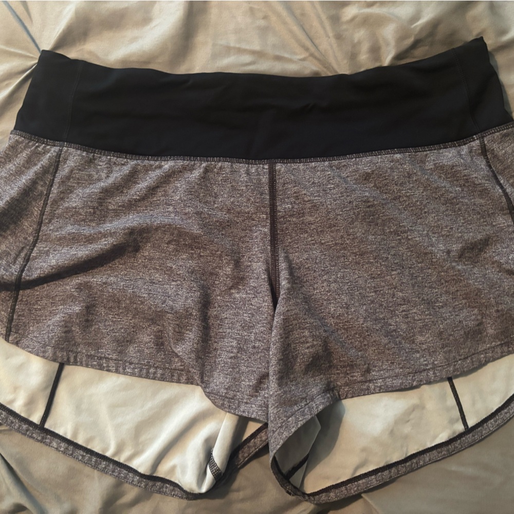 Lululemon Speed Up Shorts 4" In Heathered Lux Multi Black Gray Size 8 Tall